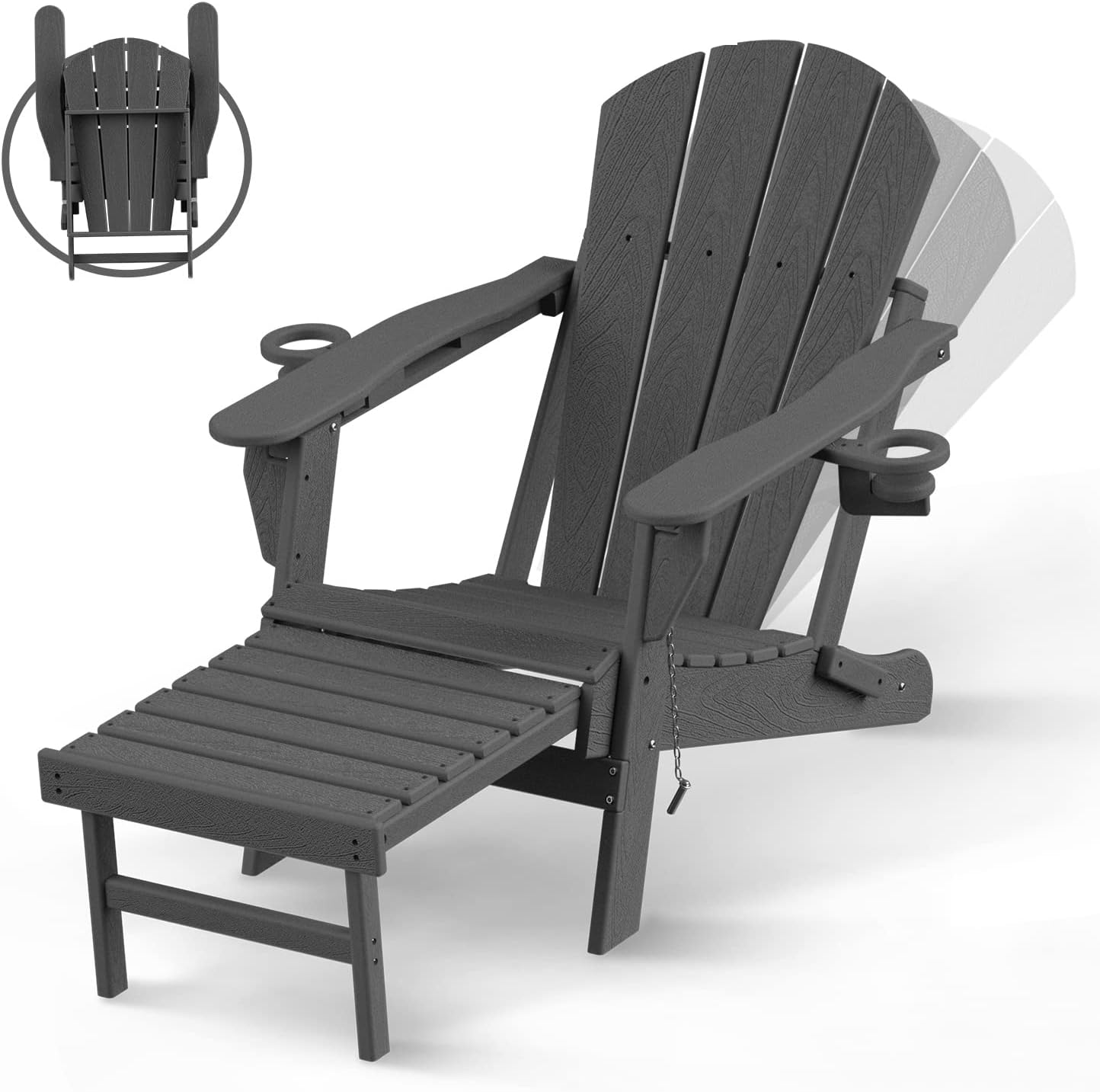 Outdoor Ottoman BRIOPAWS Adirondack Ottoman Folding HDPE