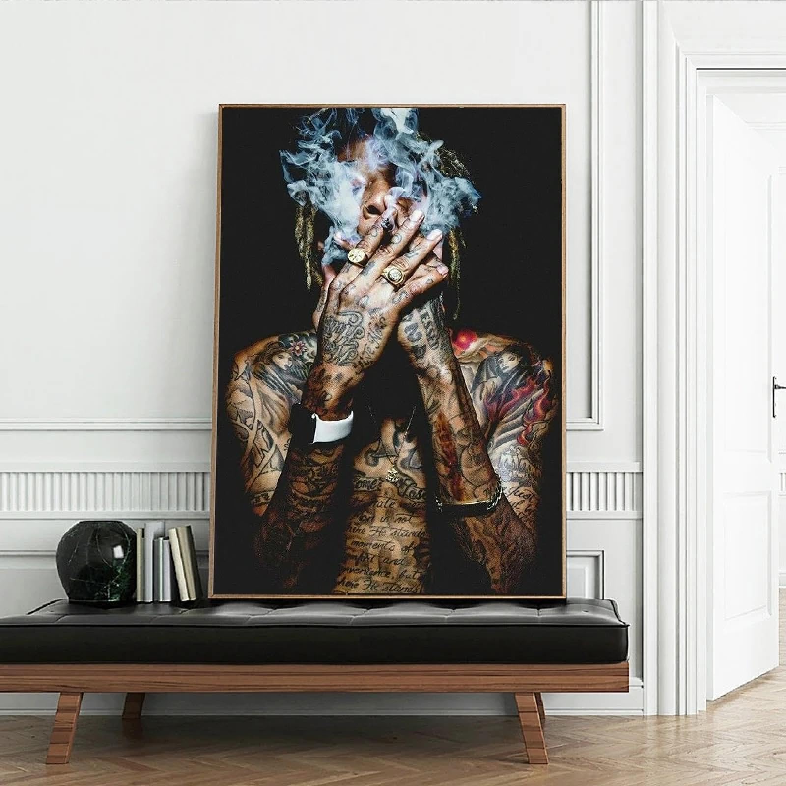 BMGKYAGL Stampa su tessuto di musica rap hip-hop, poster, quadri da parete per soggiorno, decorazione su tela, poster e stampe, cornice 60x80cm