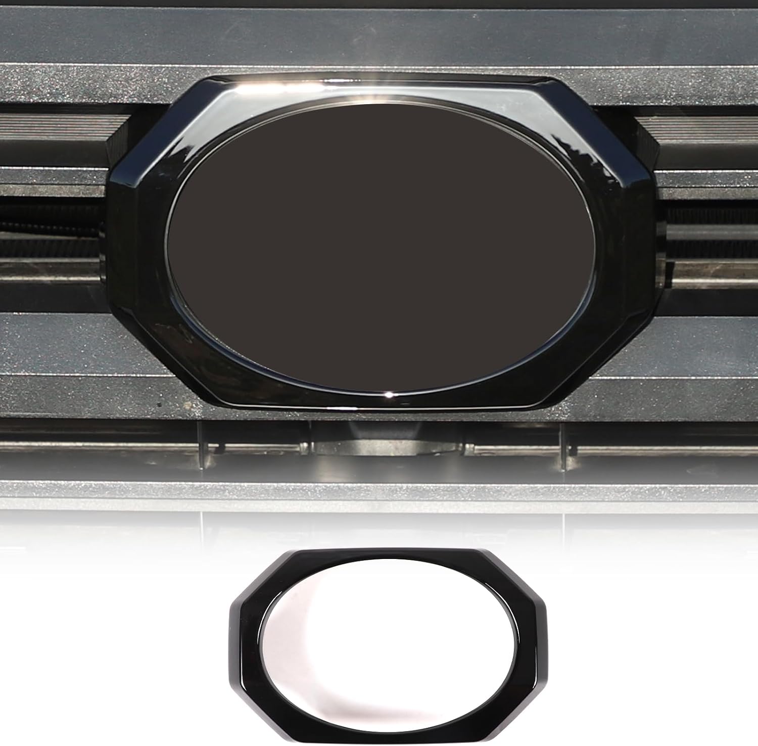 Car Grill Badge Sign Ring Cover Compatible with Toyota Tacoma 2024 2025,Front Emblem Ring Frame Trim Exterior Accessories Front Logo Back Badge Decor Cover Circle Ring