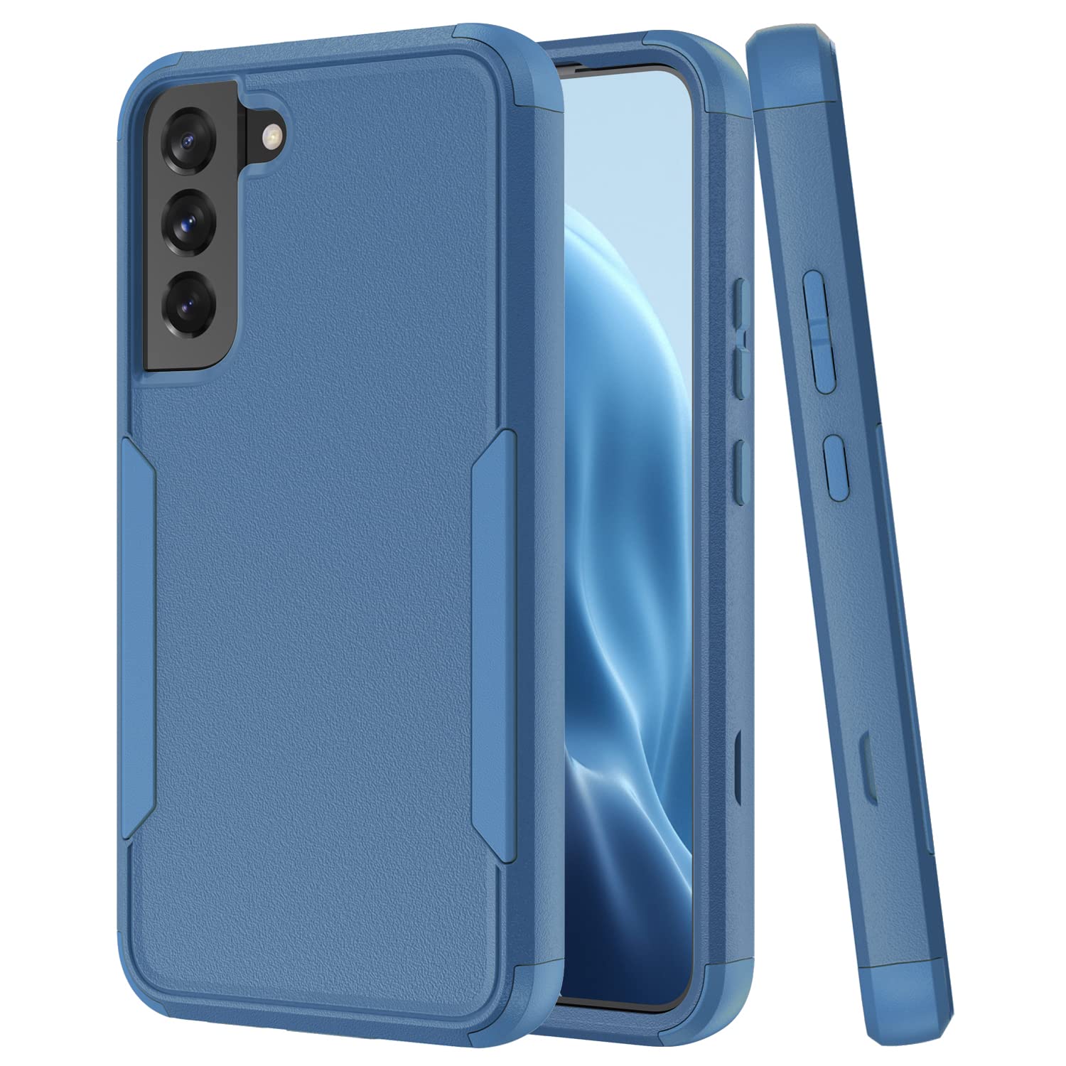 Amosry Compatible with Samsung Galaxy S22 Case, Drop-Resistant, Shockproof, Anti Friction, Anti Fingerprint, for Samsung Galaxy S22 (Sapphire Blue)