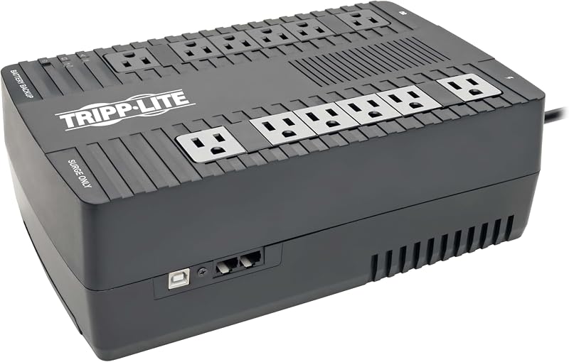 Eaton Tripp Lite AVR750U 750VA UPS 450W Battery Backup Surge Protector AVR | 12 Outlets, Replaceable Battery, 5ft Cord, 316 Joules, 3-Year Warranty