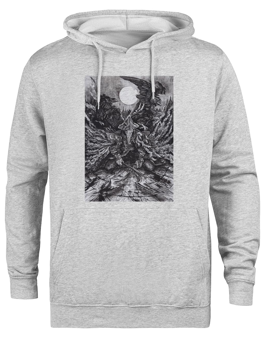 Eileen Il Corvo Felpa Grigia Unisex Eco-Friendly Unisex Grey Hoodie Eco-Friendly Hooded Jacket