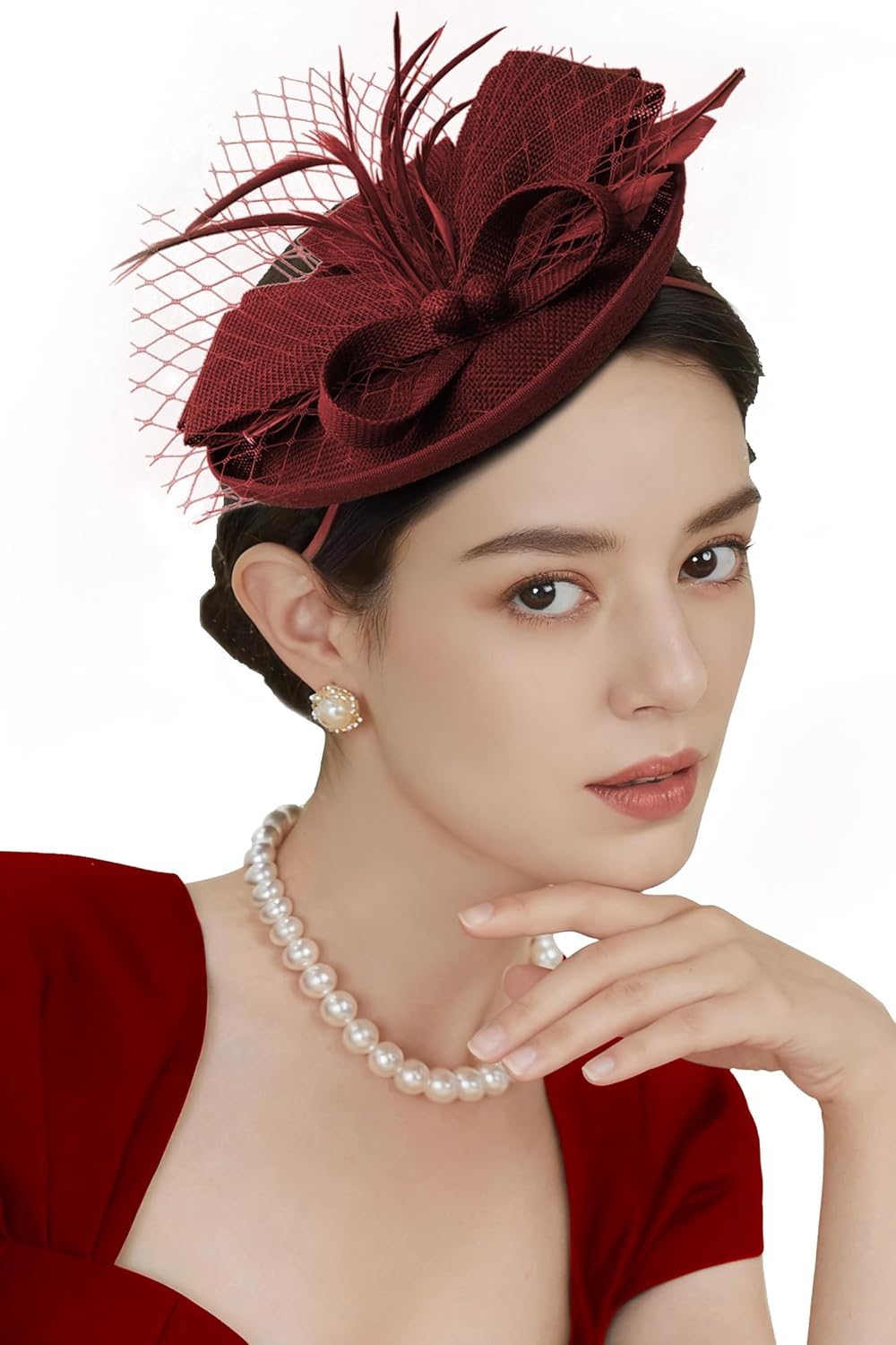 BABEYOND Fascinators Hats for Women - Tea Party 2025 Kentucky Fascinator Pillbox Derby Hat Sinamay Headband with Hair Clip