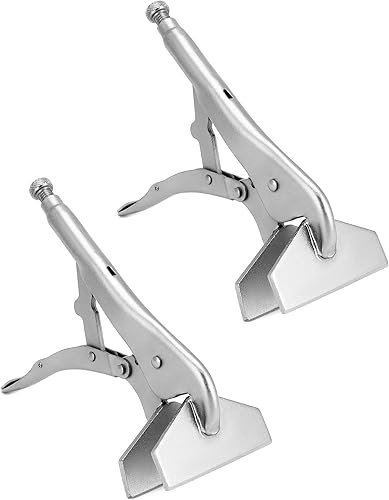 QWORK Abrazadera de chapa de bloqueo de 10 pulgadas, paquete de 2 herramientas de alicates de bloqueo de soldadura, herramienta de agarre de chapa