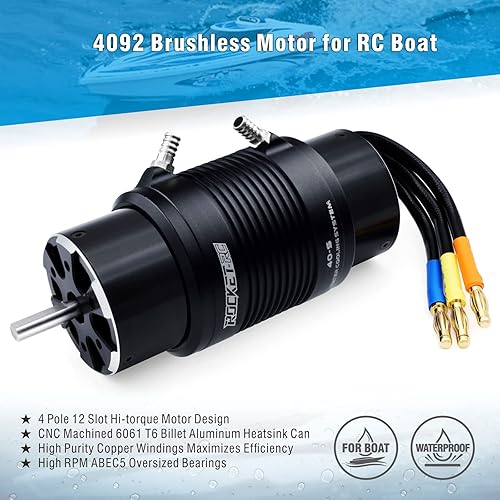 Miniatura 10 de Motor sin escobillas para barco Rc, Superar Hobby 4074 2250KV Motor sin escobillas con diseño de juego de refrigeración para barco RC (2250kv)