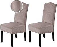 Vista 58 de H.VERSAILTEX Juego de 4 fundas elásticas para sillas de comedor, fundas protectoras para sillas Parson, tela de terciopelo sólido suave y gruesa