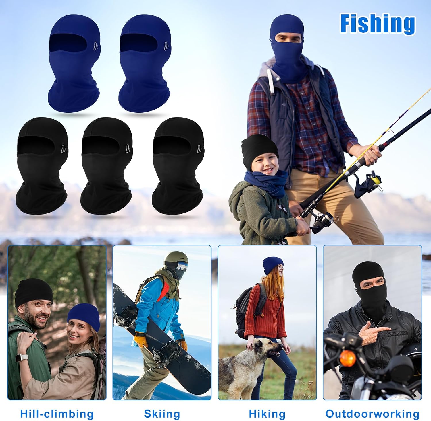 Suhine Winter Balaclava Ski Mask Windproof Thermal Face Mask Cold Weather Balaclava with Reflective Stripe