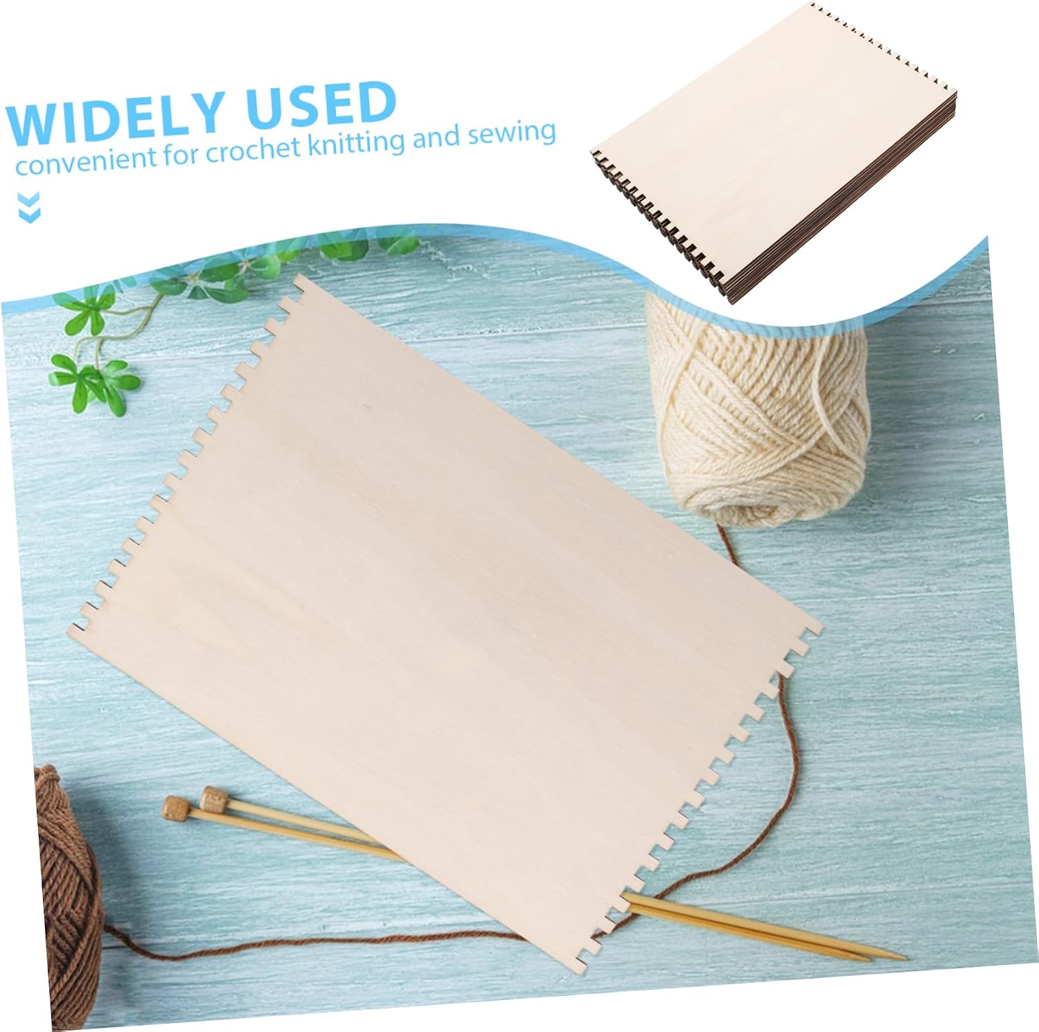 NUOBESTY 10pcs Wooden Weaving Tool Kit for Beginners Easy Threading and Sewing Wood Construction for Crochet Knitting and Craft Projects
