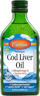 Carlson Cod Liver Oil, Norwegian, Natural, 1,100 mg Omega-3s, 250 mL