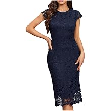 Zeiayuas Cocktail Dress for Women UK Lace Floral Bridesmaid Midi Dress Short Sleeve Bandage Prom Ball Gowns Party Club Dresses Ladies Evening Dress Wedding Guest Outfits
