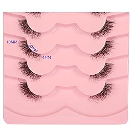 Gmagictobo Half Eyelashes Wispy Short False Eyelashes Natural Look Cat Eye Lashes Pack Clear Band 3D Lashes Strips 7 Pairs Multipack