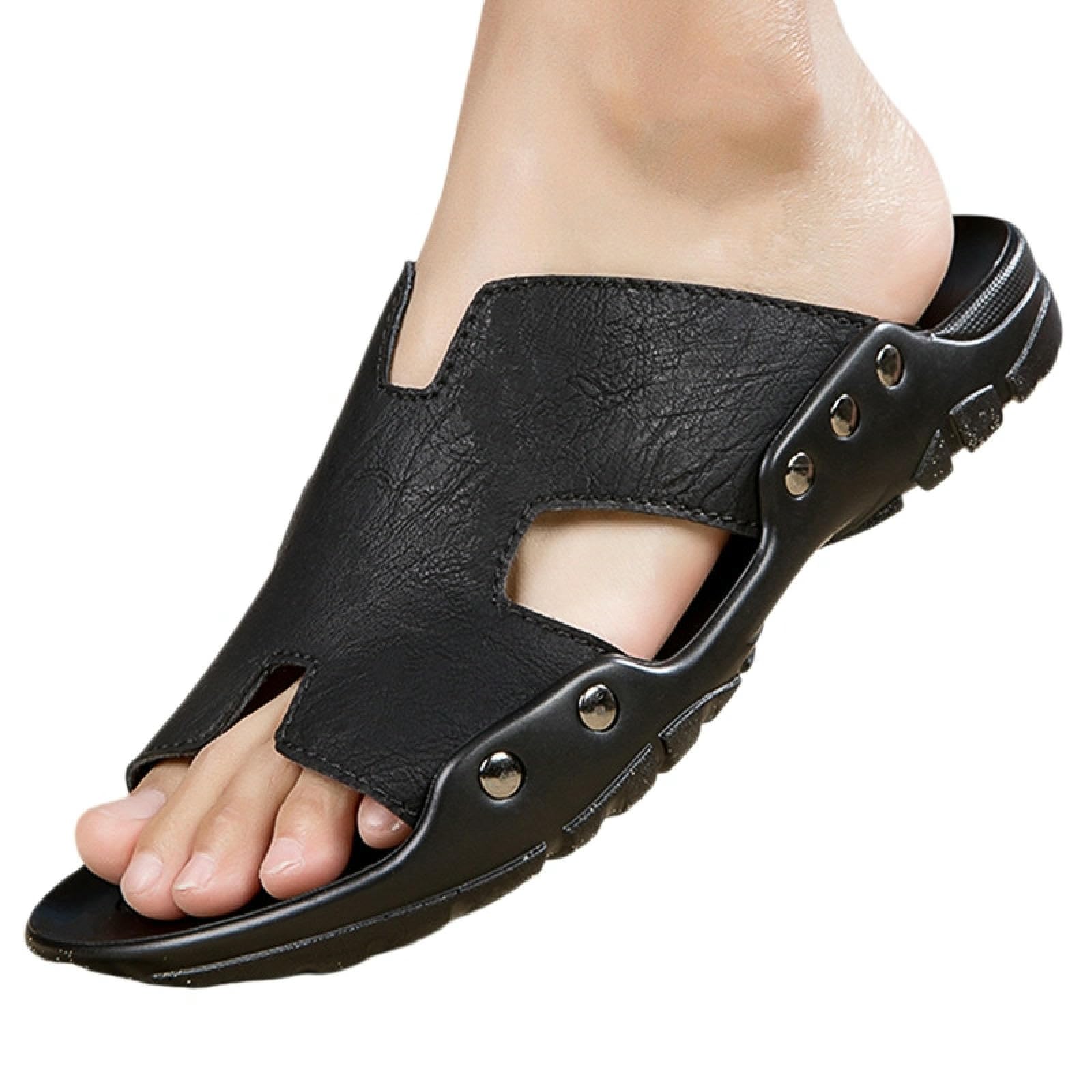 Pantuflas Sandalias De Verano Talla Grande para Hombre, Chanclas -negro-50