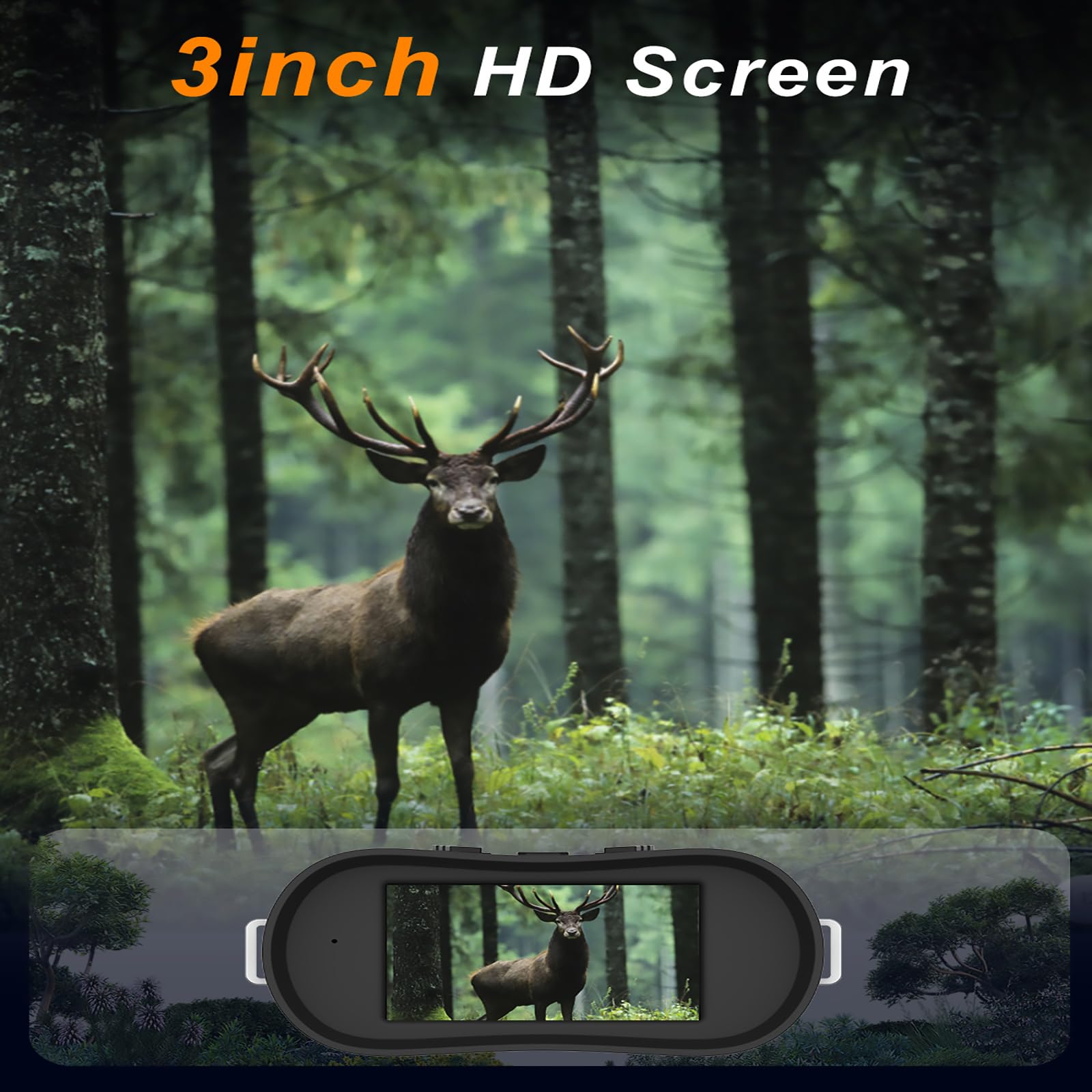 HAILM Rechargeable Infrarouge Numérique Vision Nocturne Lunettes avec Prendre HD Photo & Vidéo dans l'obscurité Totale avec 3Inch LCD Grand Écran pour la Chasse, Camping, Voyage, Surveillance