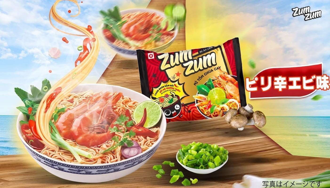 Amazon.co.jp: 【ZUMZUM】ピリ辛エビ味 & 青胡椒牛肉味 (65g, 5袋入り