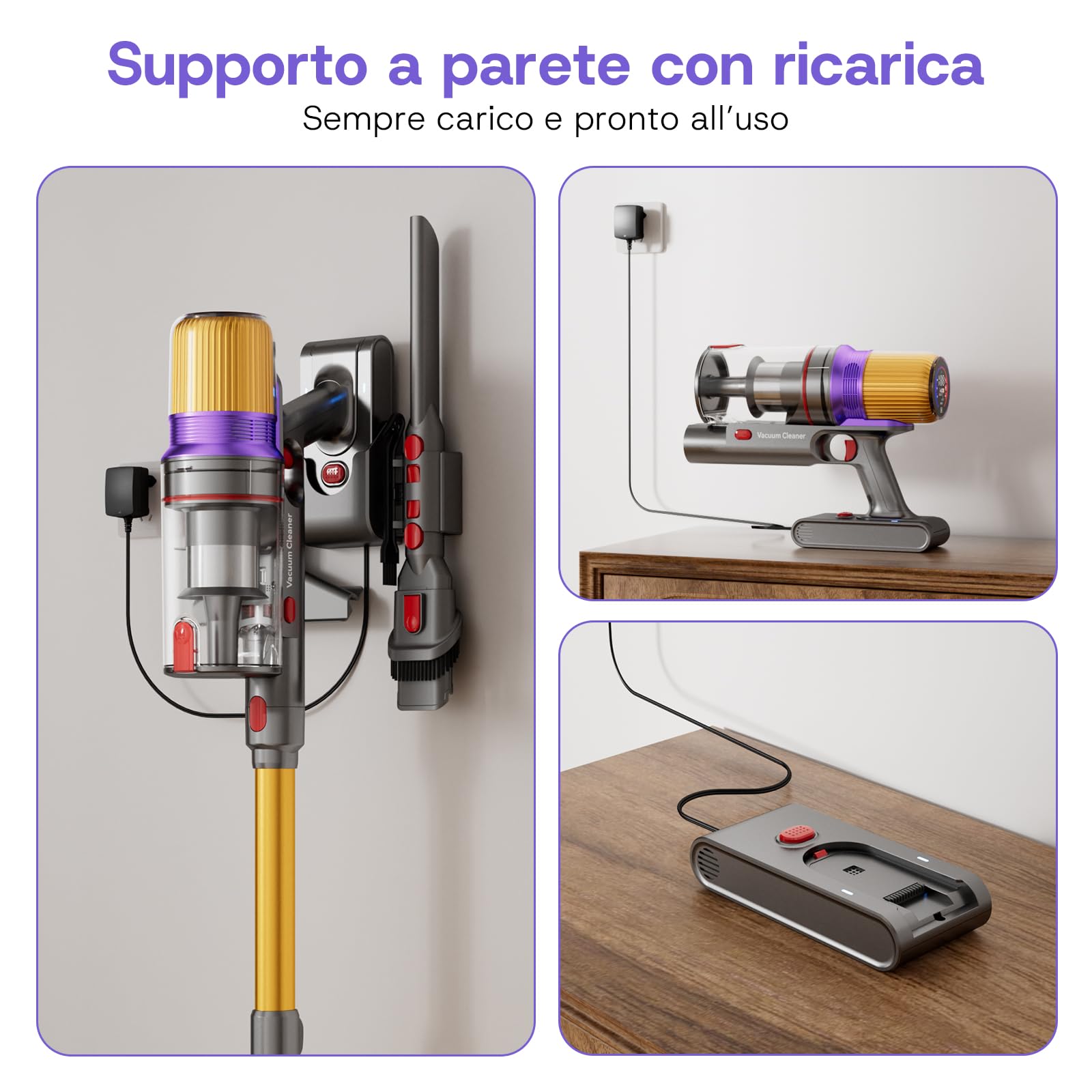V16 Aspirapolvere senza Fili, 55KPa 600W 80Min Scopa Elettrica Potente Autoportante con Rilevamento Polvere e Display LED, Anti-Groviglio, Vacuum Cleaner per Peli Animali Tappeti Pavimenti