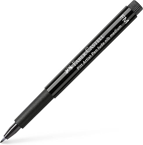Faber-Castell 167894 Pitt Artist Pen Fude Mediana FM Ancho 0.059 in Color 199 Negro Paquete de 1