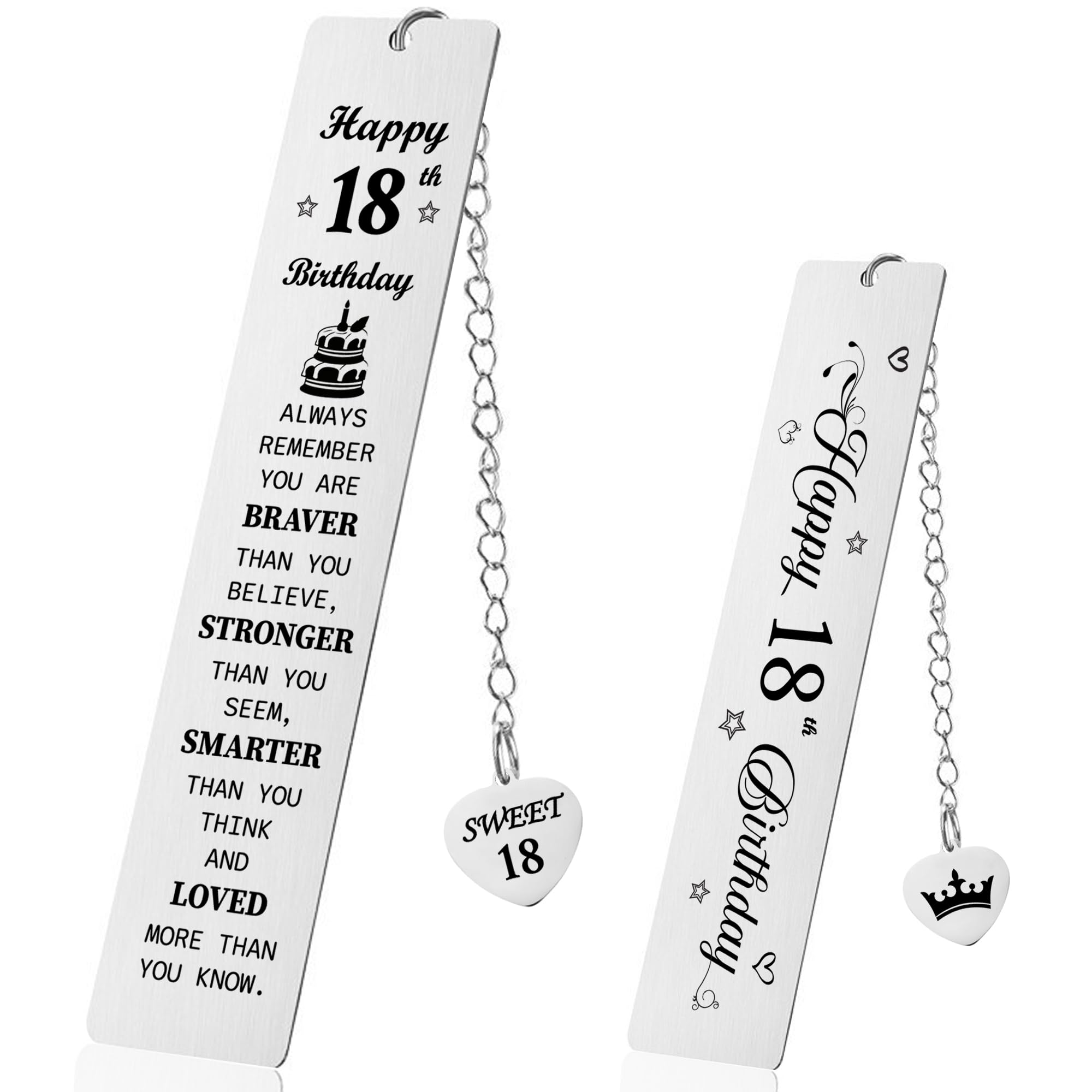 Happy 18th Birthday Inspirational Bookmark - Encouragement Gifts for 18 Year Old Girls Boys and Book Lovers, 18th Birthday Present Bookmarks for Daughter Son Grandchildren Sister Friend
