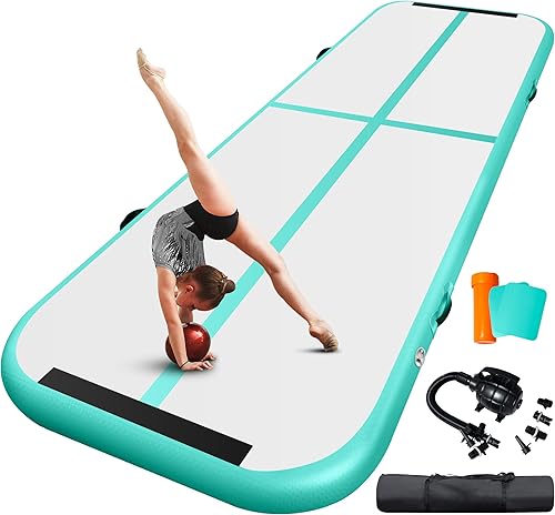 Kangaroo Hoppers Colchoneta de aire  Colchoneta de 1013 pies con 4 pulgadas de grosor y bomba de aire eléctrica  Adecuado para el hogar, al aire