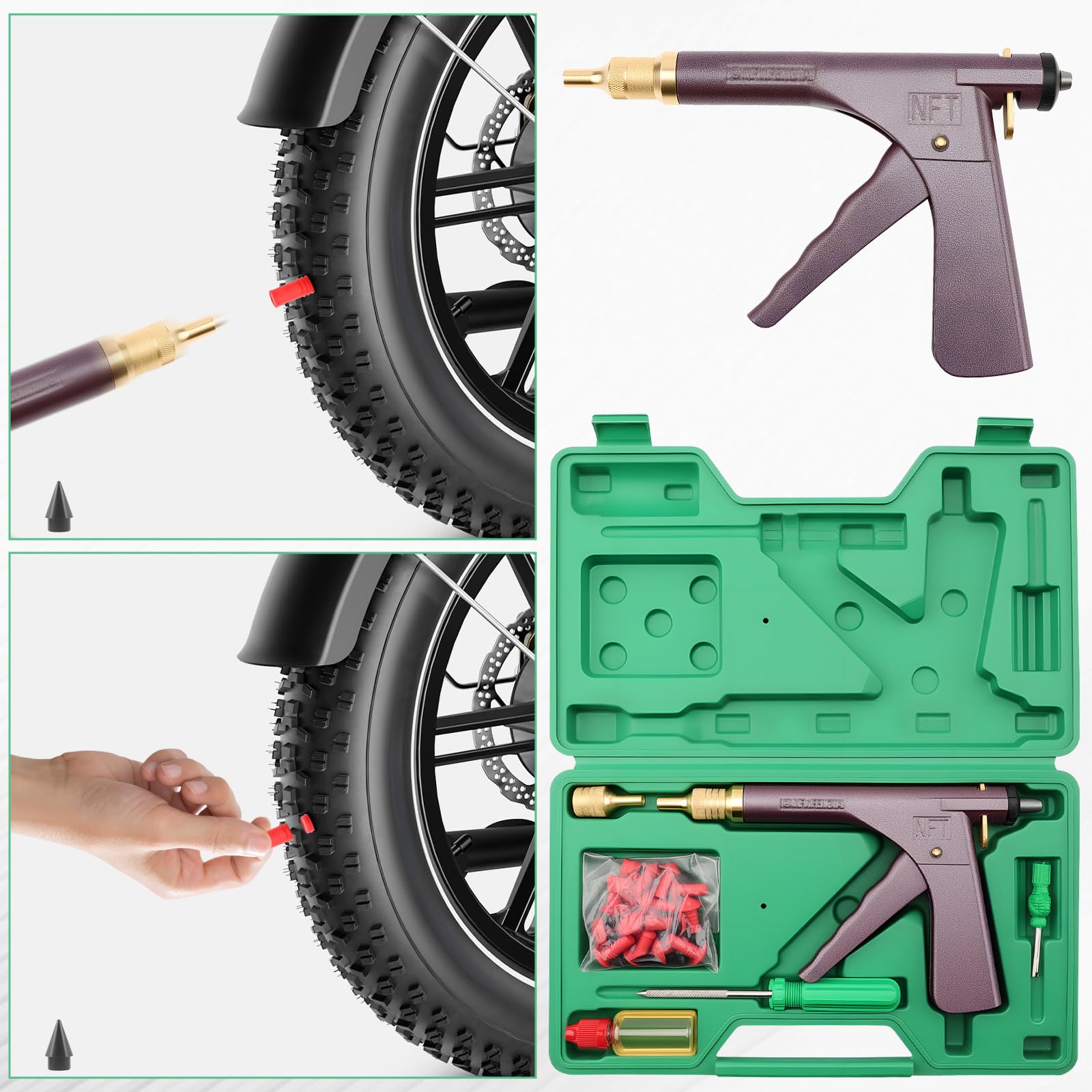 Kit de réparation de pneus, kit de réparation pour pneus de Voiture, kit de réparation pour pneus sans Chambre à air, kit de réparation pour pneus de Moto, pour camions, Camping-Cars, Jeeps