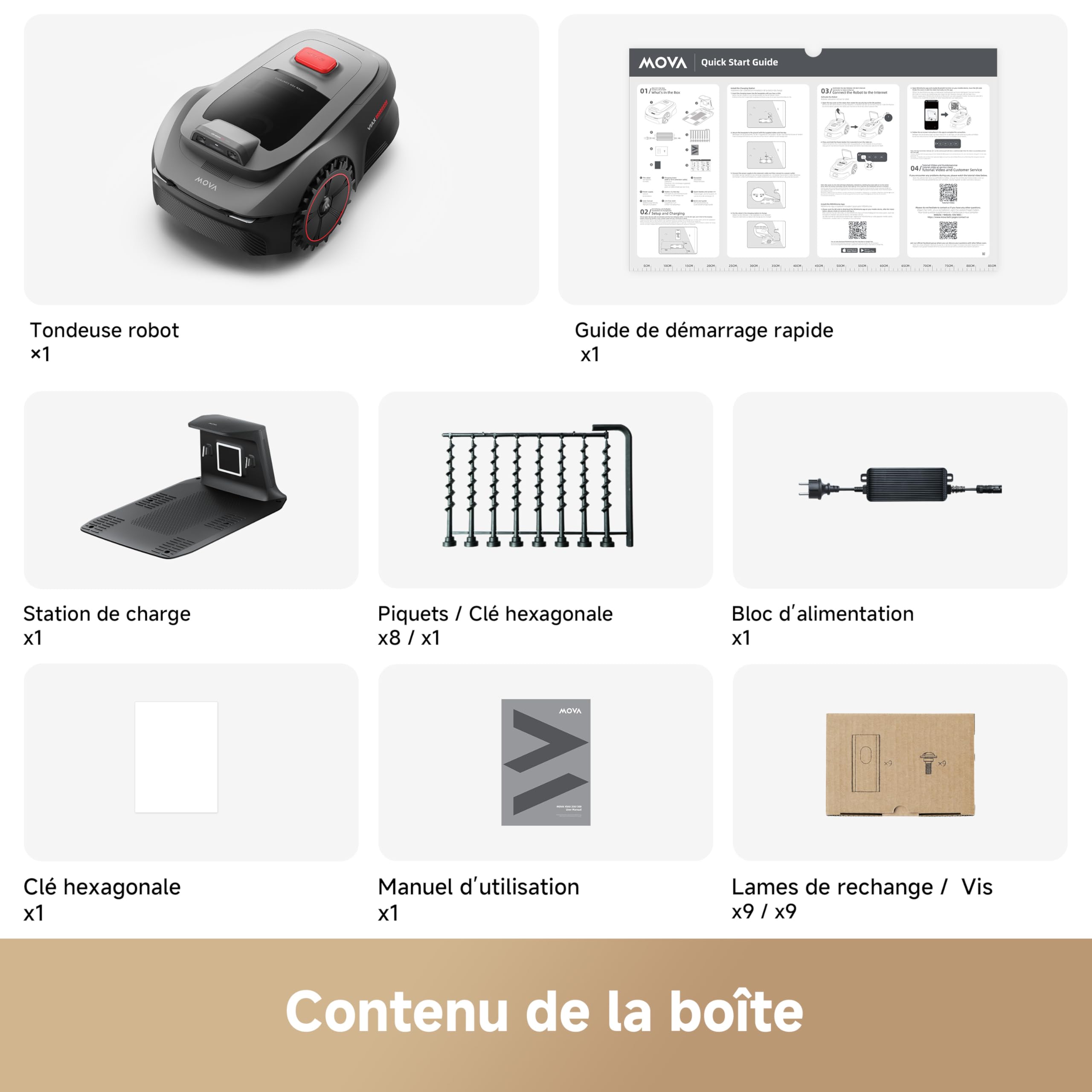 MOVA ViAX 250 Robot Tondeuse sans Fil périphérique, Recommandé 250 m², Cartographie à Assistance IA, Trajectoire en U, Évitement Double Vision, Coupe Bordure Optimisée, Tous Terrains, Contrôle App
