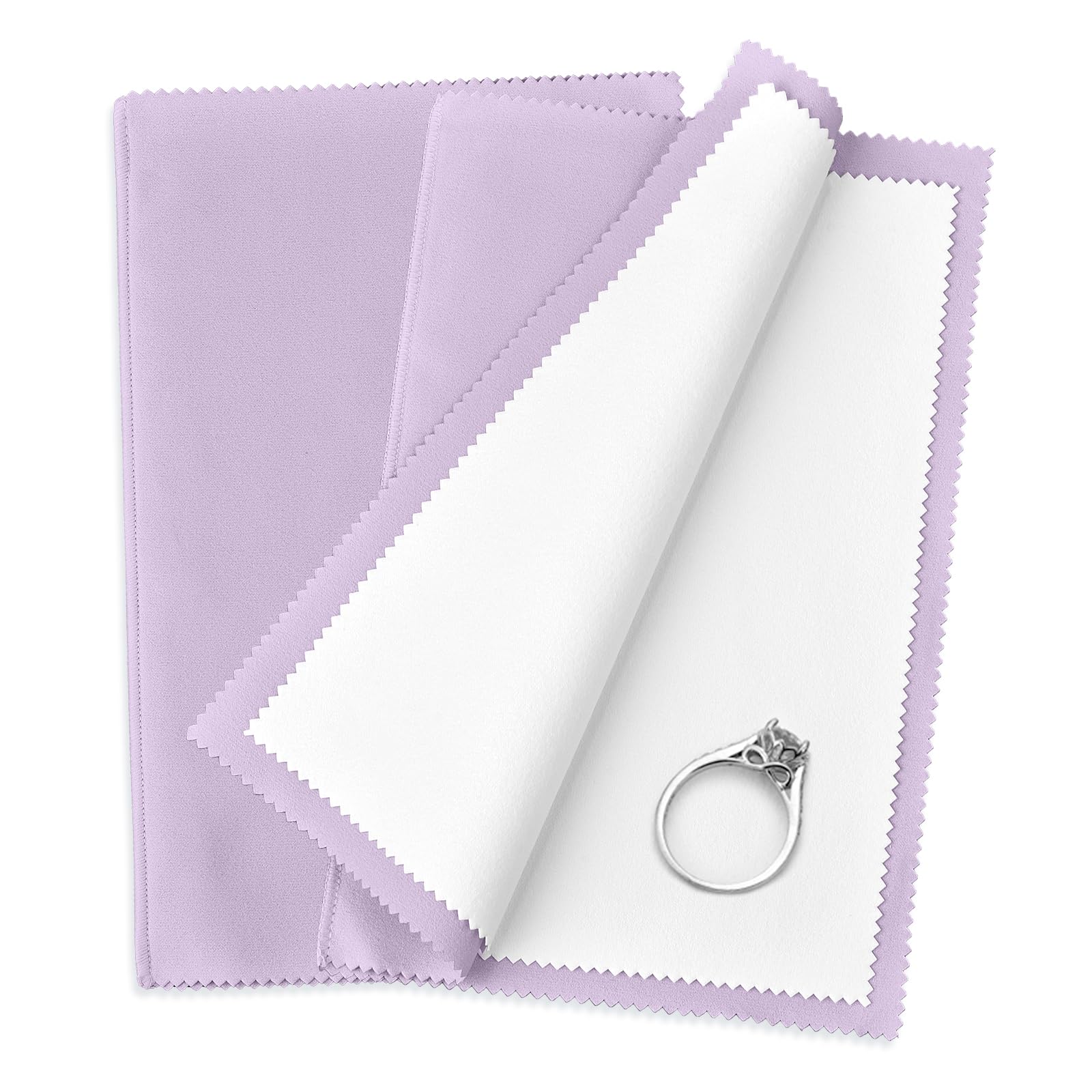 SEVENWELLSilver Polishing Cloth, Jewelry Cleaner Cloth for Sterling Silver Jewelry, Gold, Platinum, Silverware, Diamonds, Gemstones, Coins (Purple)