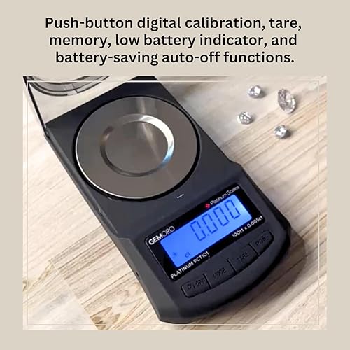 Miniatura 8 de GemOro Platinum PCT101  Durable Precise Jewelers Premium Class Quilat Mini Scale  Herramienta de precisión digital con lectura profesional experta y