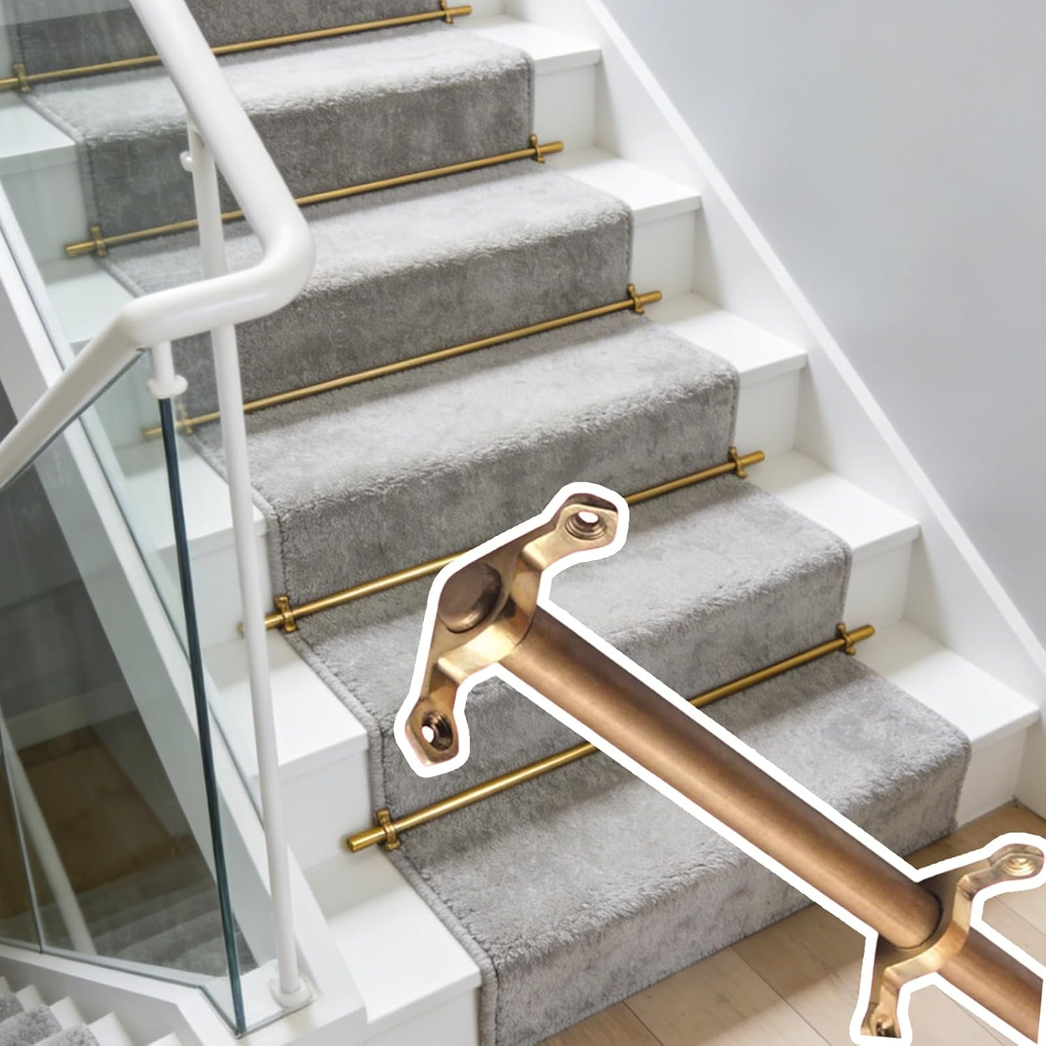 Adjustable Stair Carpet Rods - 15 Pcs Durable Fixed Tension Poles for Stair Runners, 40in/102cm, Ideal for Carpet Protection and Stability, Perfect for Staircase Safety