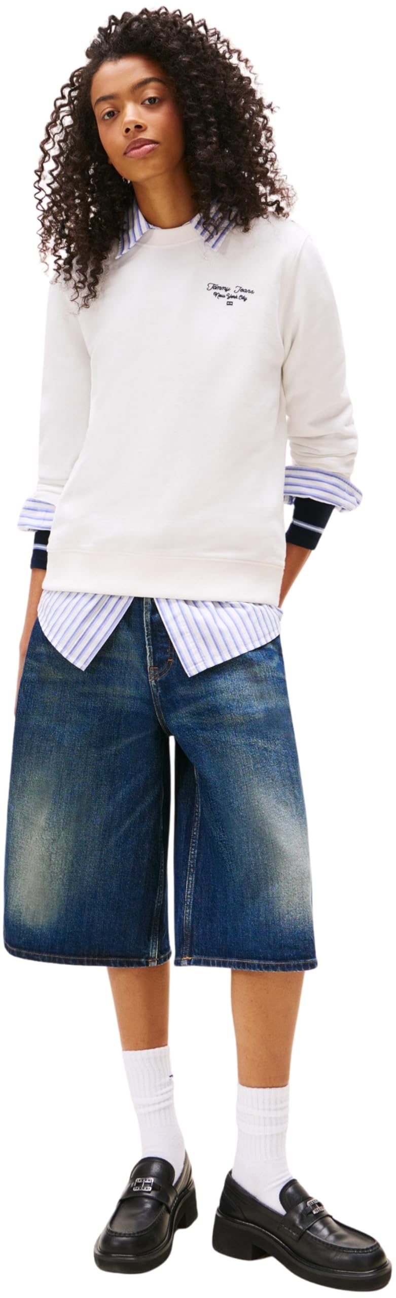 Tommy Jeans Donna Felpa Logo in Cotone