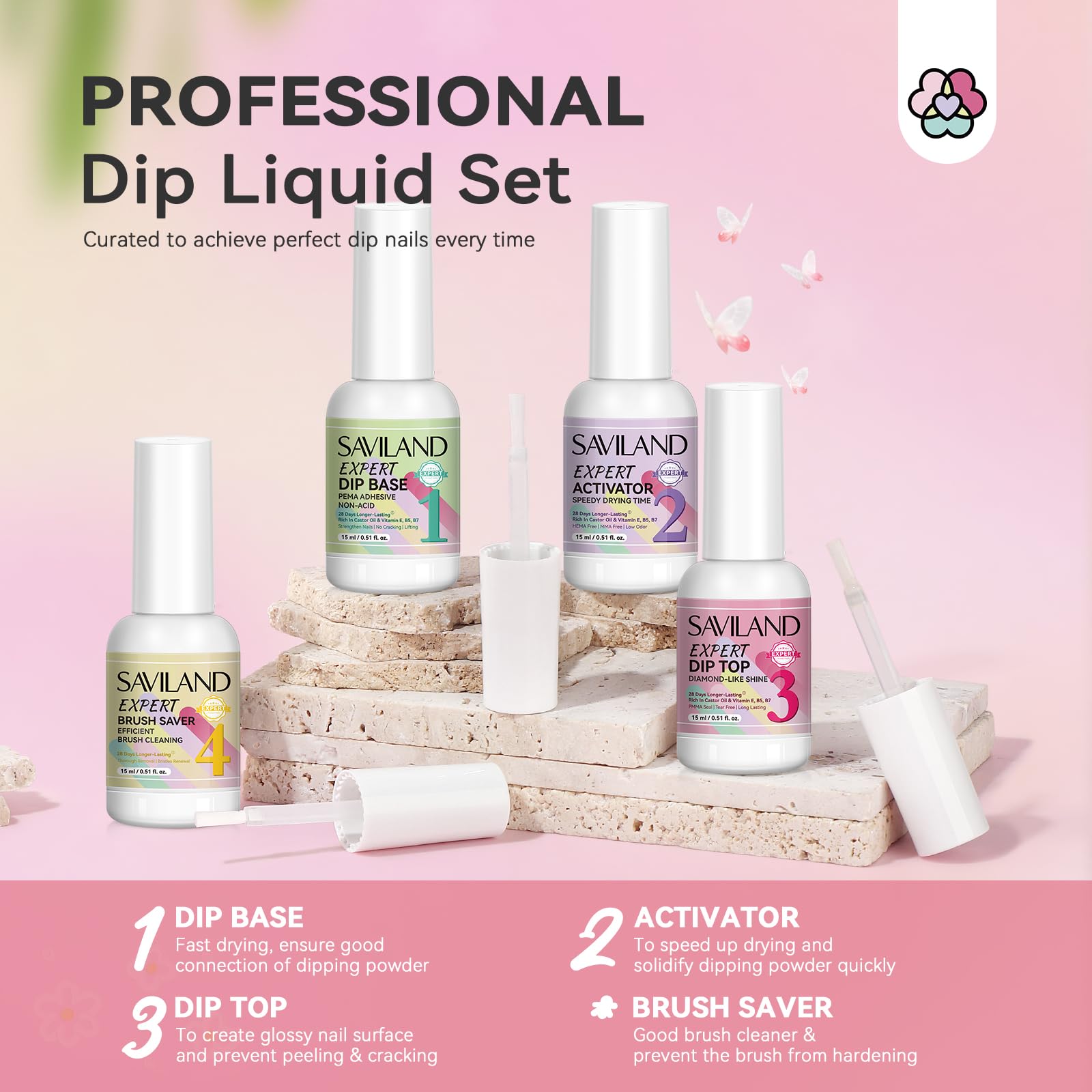 SAVILAND Smalto in Polvere Kit con Fresa per Unghie: 20 Colori Smalto in Polvere ad Immersione per Unghie Dip Liquido per Manicure Nail Art, Lunga Durata per 28 Giorni, Regalo per Donne Ragazze