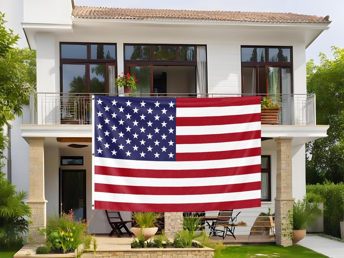 United States Flag 10x15FT Big Americans Flag Bright Colors Fade Proof Polyester with 5 Brass Grommets Indoor Outdoor