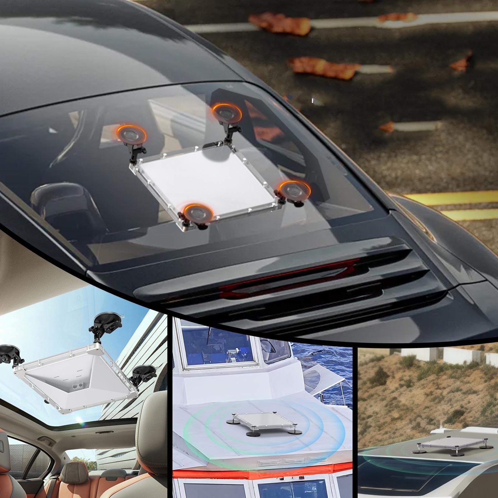 Ejoyous Soporte de Techo para Coche Apto para Mini, ABS Magnético y Ventosa para Coche con Imanes de 110 Lb, Configuración sin Herramientas para Uso en Vehículos RV, Camiones, Barcos
