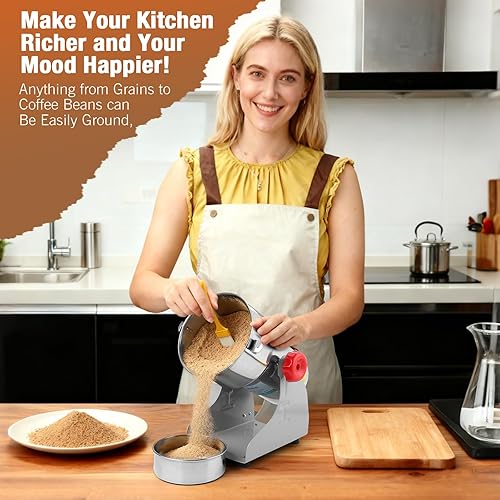 Miniatura 2 de Molinillo eléctrico de grano  Tipo oscilante 3500 W, 110 V, 28.22 oz, molinillo de especias comercial, adecuado para harina, maíz y café, especias