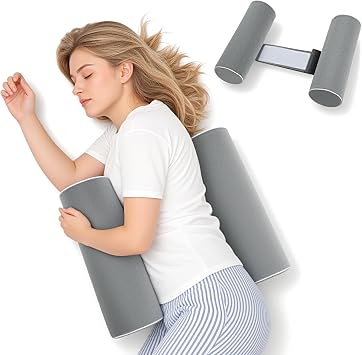 Body Pillow for Side Sleepers & Back Sleepers, Cylindrical Bolster Pillow for Sleeping, High Density Foam Roll Pillow Back & Knee Support, Long Support Cushion for Bed, Reading & Relaxing