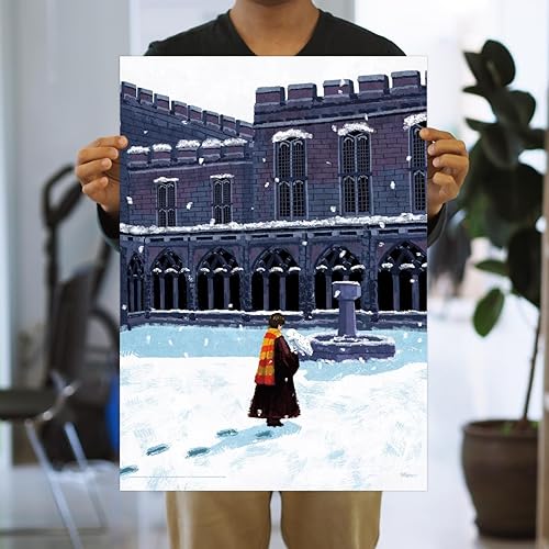 Miniatura 3 de MIGHTYPRINT Harry Potter - Snow at Hogwarts - Harry y Hedwig - Arte de pared duradero de 17 x 24 pulgadas, no hecho de papel, coleccionable con