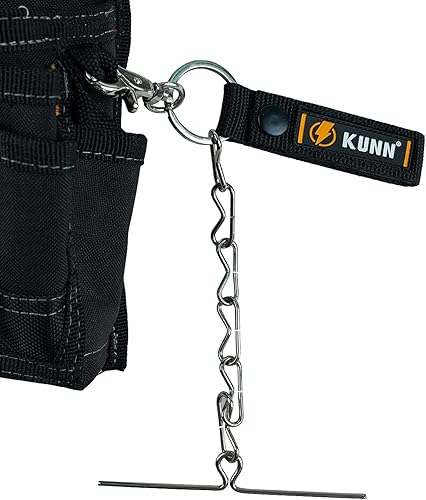 KUNN Soporte de cinta eléctrica, correa de doble uso, cadena de soporte rápido mejorada para cinturón de herramientas con llavero, bucle a presión y