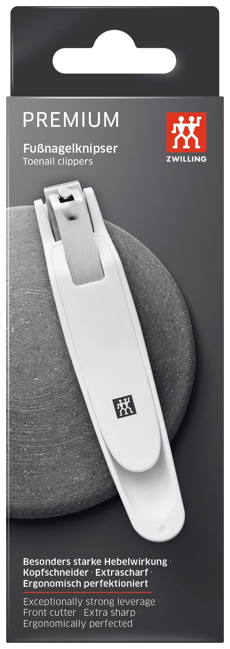 ZWILLING Obcinacz do paznokci (z chwytakiem do paznokci, bardzo duża, ostra, prosta krawędź tnąca, dla osób prawo- i leworęcznych), premium, biały, 145 mm