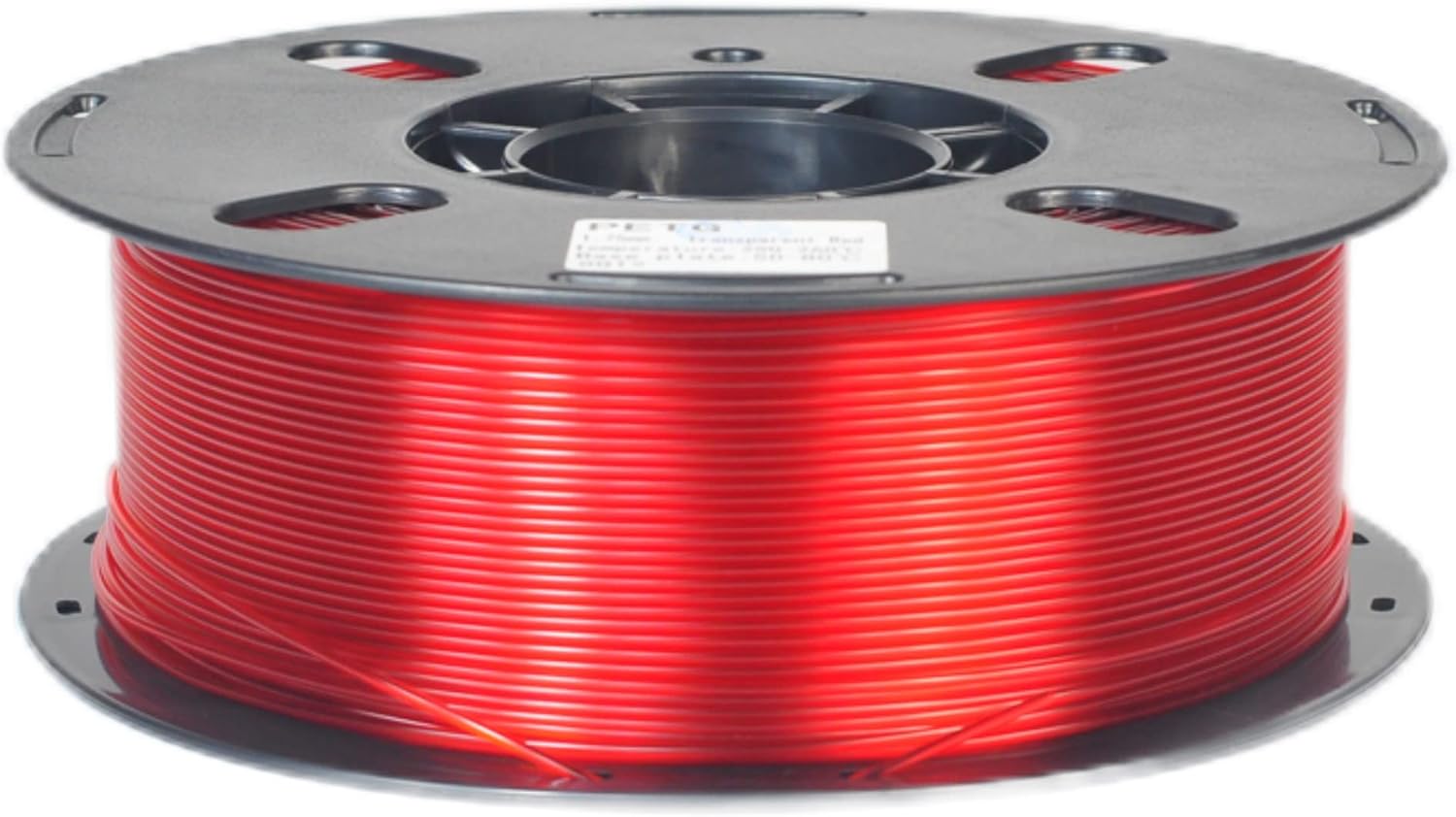 RANKI PETG Filament 1.75mm 3D Printer Filament, Dimensional Accuracy +/- 0.03 mm, 1kg Spool (Transparent red)