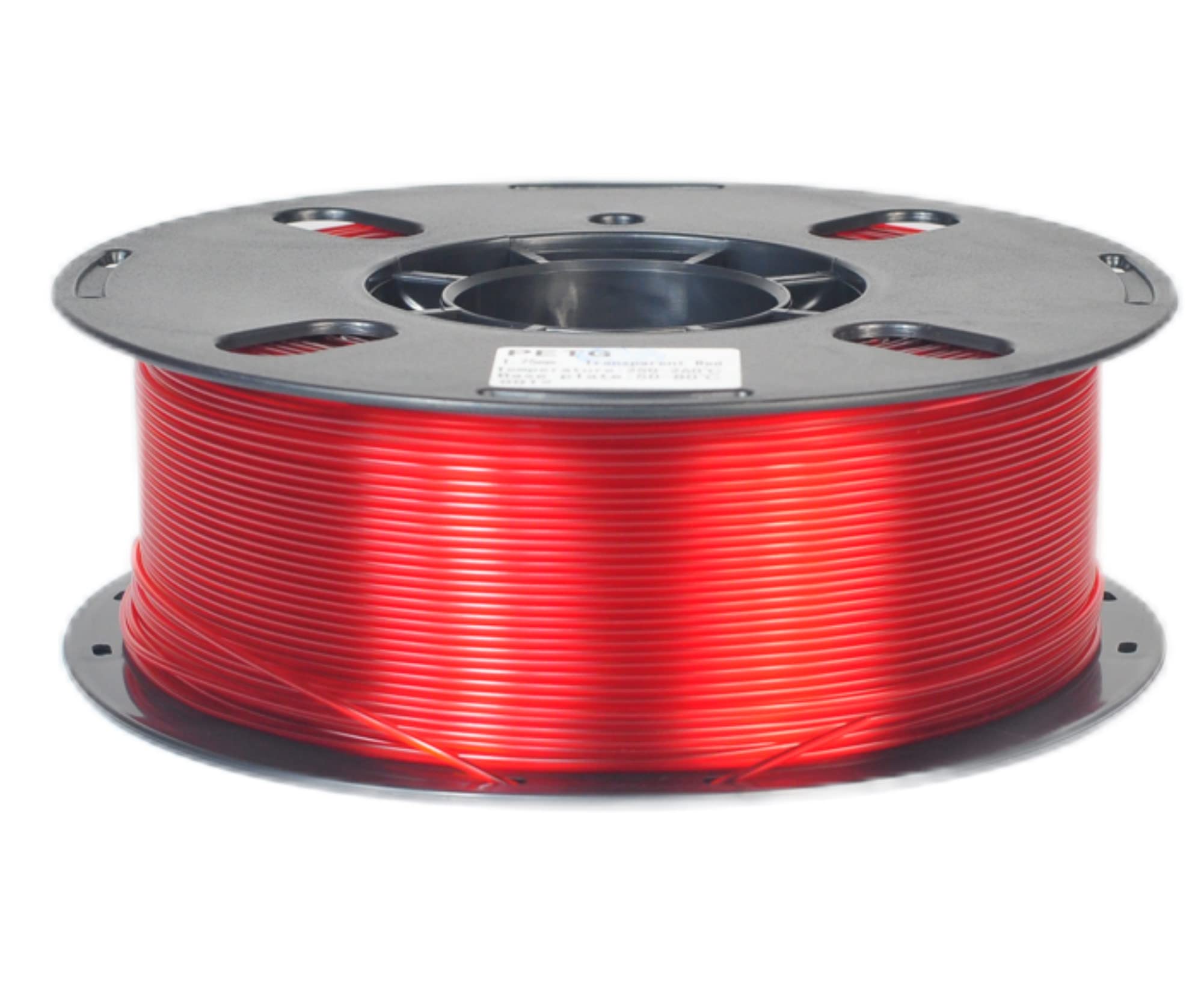 RANKI PETG-1KG 1.75 Filament pour imprimante 3D 1,75 mm, précision dimensionnelle +/- 0,03 mm, bobine de 1 kg (rouge transparent)