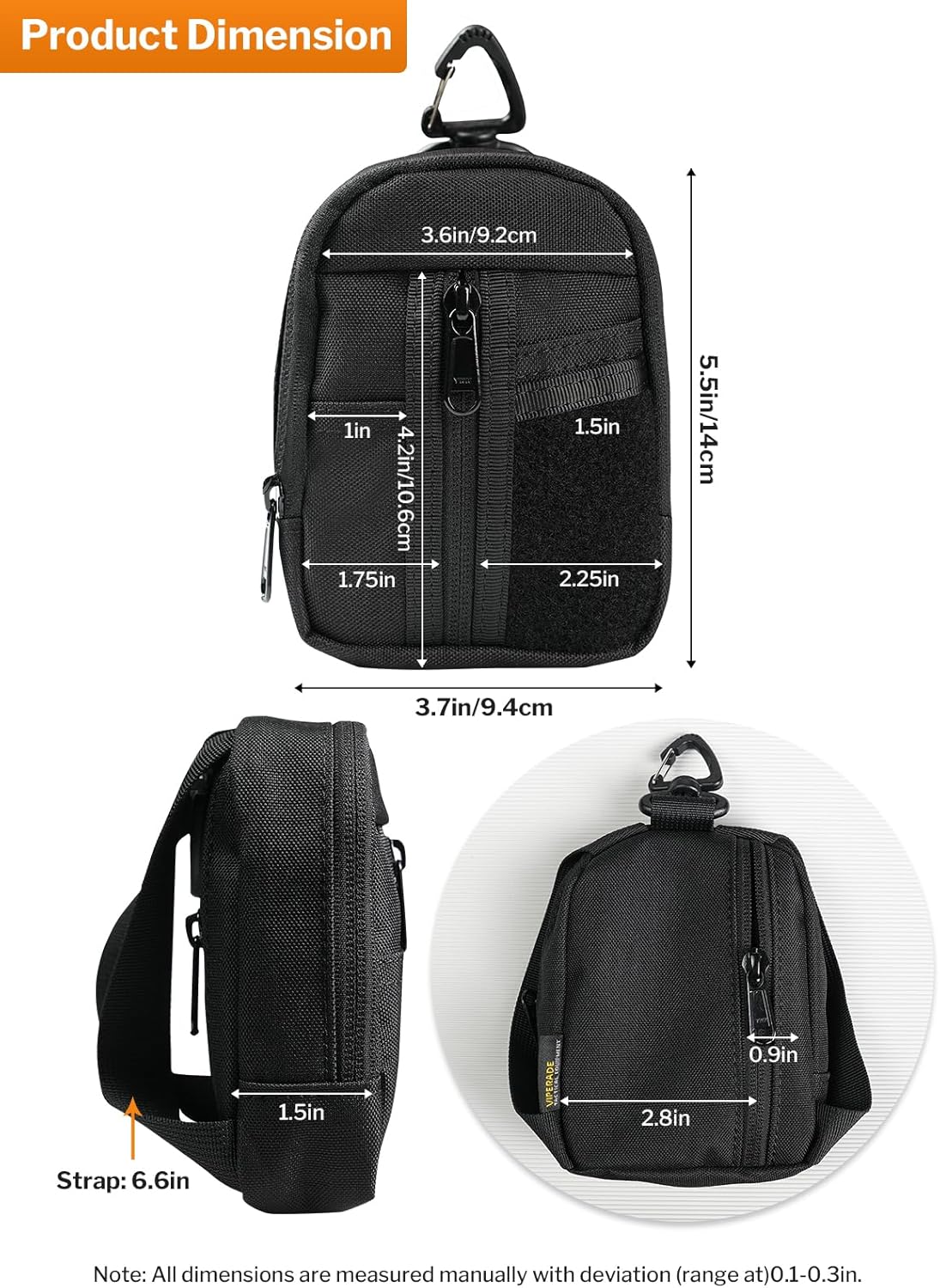 VIPERADE VE35 Small EDC Pouch, Tactical Keychain Pouch, Small EDC Organizer