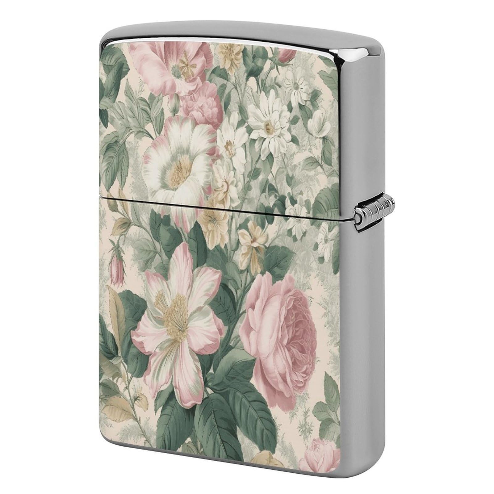 Fekiloot Style Peach And White Lighter Case Cover Metal Lighter Case