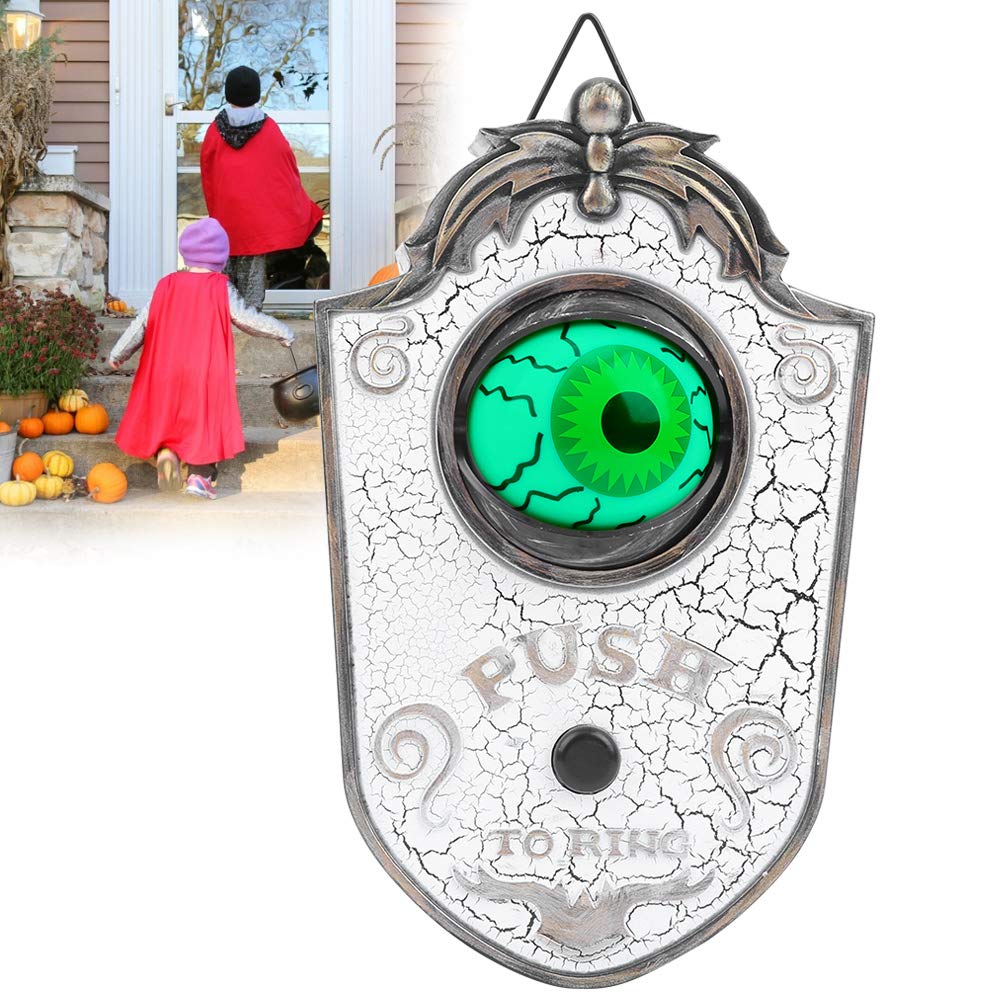 Halloween Doorbell, Halloween Door Decoration with Lightup Eyeball, Spooky Sounds, Trick or Treat Event - Image 4