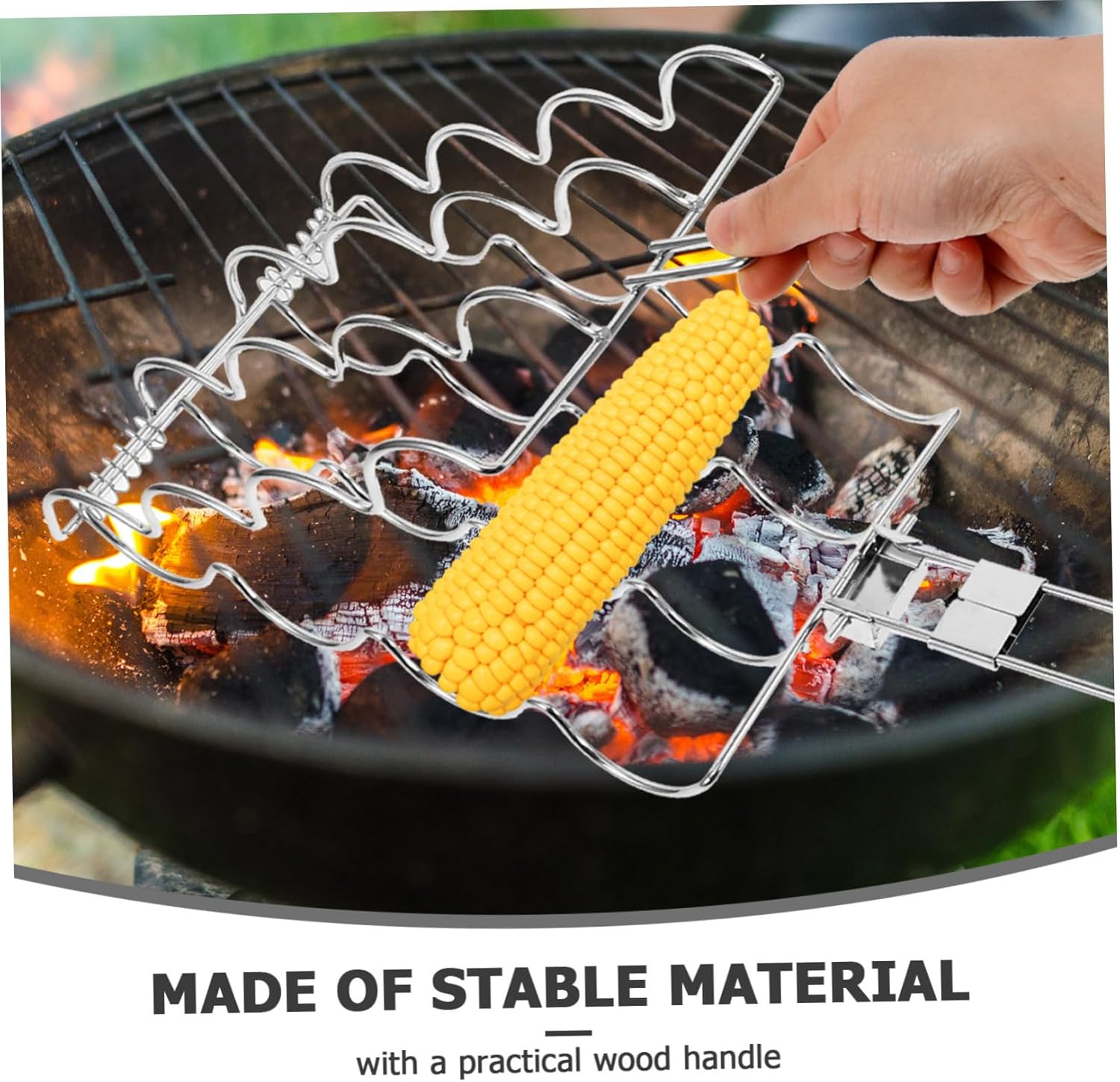 1Pc Foldable Corn Grilling Rack Portable Bbq Vegetable Grill Clip for Outdoor Cooking Camping and Picnics Durable and Lightweight Design for Easy Handling for Grilling
