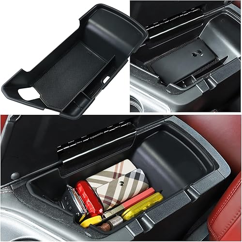 Miniatura 6 de Organizador de consola central para consola central Dodge Challenger, accesorios Dodge Challenger 2015-2024, organizador de consola compatible con