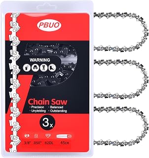 18 Inch Chainsaw Chain Multi-Blade, Faster Cutting Speed & Longer Service Life, ANSI-Compliant Low Kickback, 3/8" LP .050" 62DL Replacement for Poulan 1220, Echo CS-280, 3 Pack | U-Series