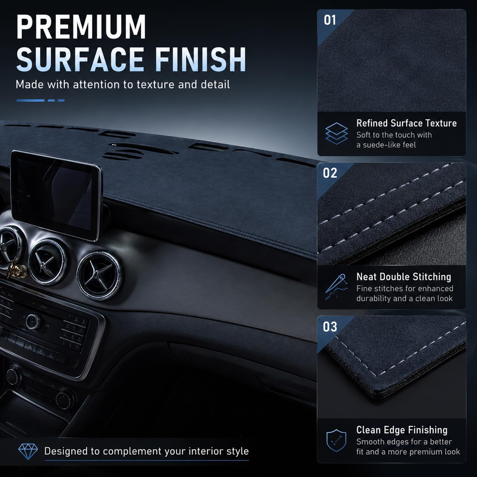 Copertura per Cruscotto per Audi A1 citycarver (2019–2026) allstreet | Costruzione Multi-Strato, Taglio Laser Preciso, Isolamento Termico, Aperture Ventilazione, Superficie Morbida