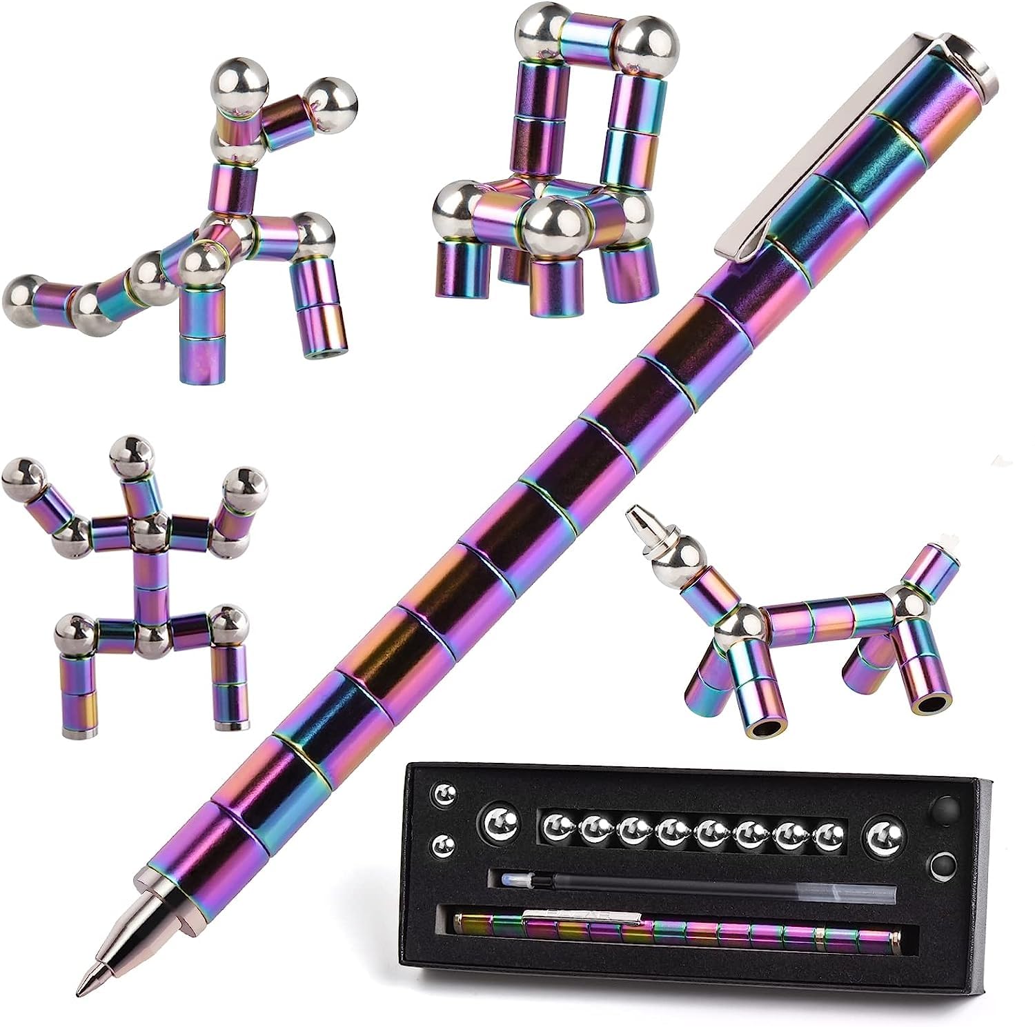 Fidget Pen, Decompression Magnetic Metal Pen,Gifts, Teen Girl Gifts, Gifts for Teenage Boys, Best Gifts for 11-16 Years Old, Novelty Toy Gifts for Kids or Friends (Colorful)