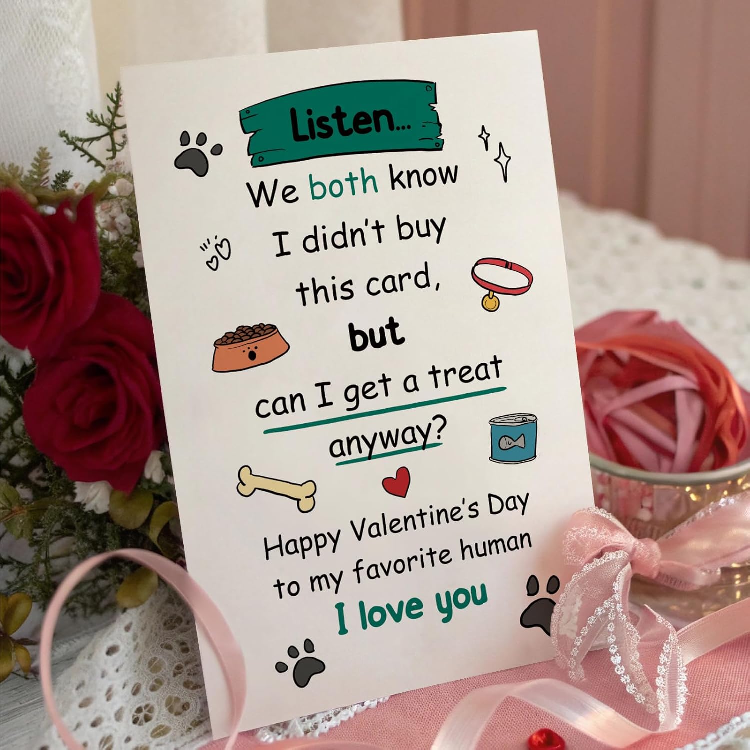 Alzombi Funny Valentine's Day Card from Dog, Valentines Day Card for Dogs Mom or Dogs Dad, Cute Dog Valentines Cards Gifts for Him Her - Image 4