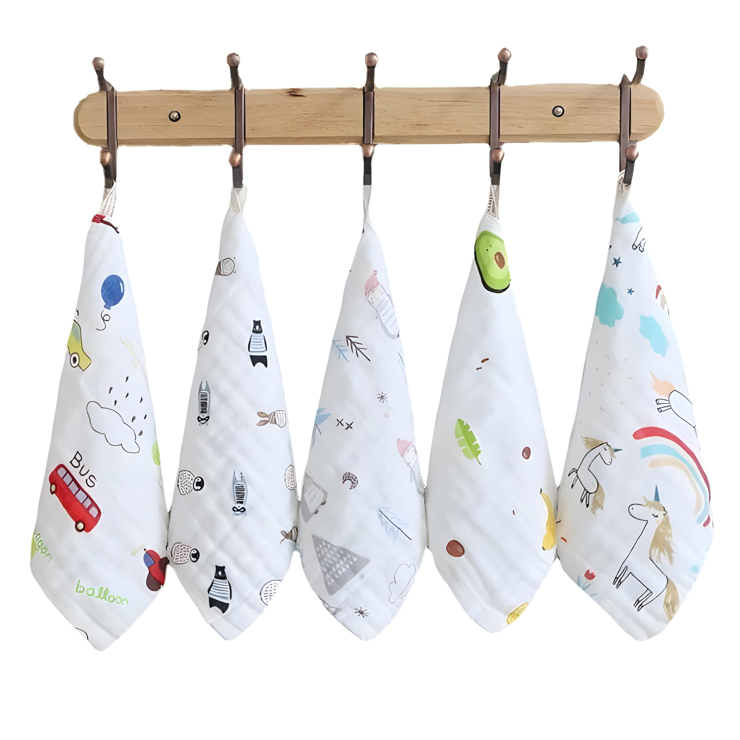 Muslin Baby Napkins Soft Cotton Gauze Burp Cloths with Cute Prints Pack of 3-image-14