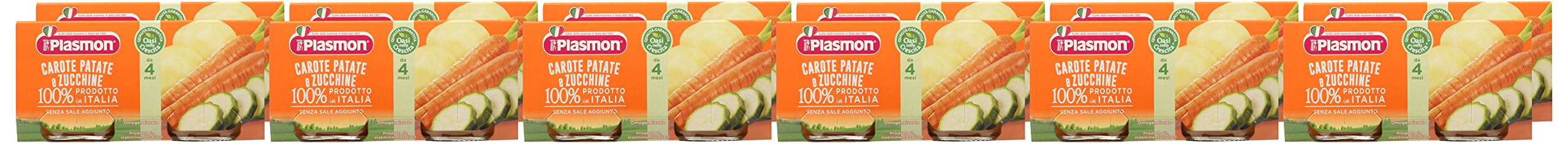 Plasmon Omogeneizzato Verdura Carote, patate e zucchine 80g 24 Vasetti Con verdure selezionate 100% naturale, senza amidi e sale aggiunti
