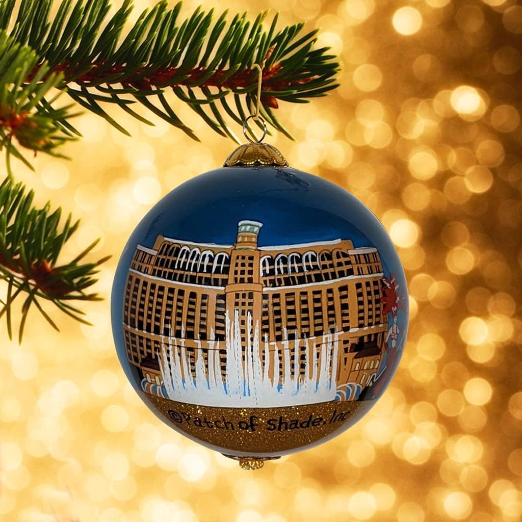 Las Vegas Christmas Ornament Hand Painted from Inside with Gift Box - Image 11